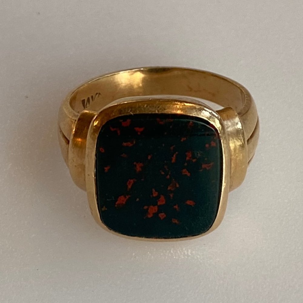 SOLD* Edwardian Men’s 14k Bloodstone Ring 10.8g